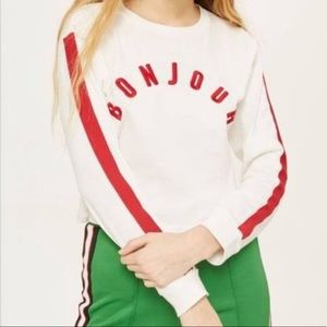 Topshop Bonjour Long Sleeve Top